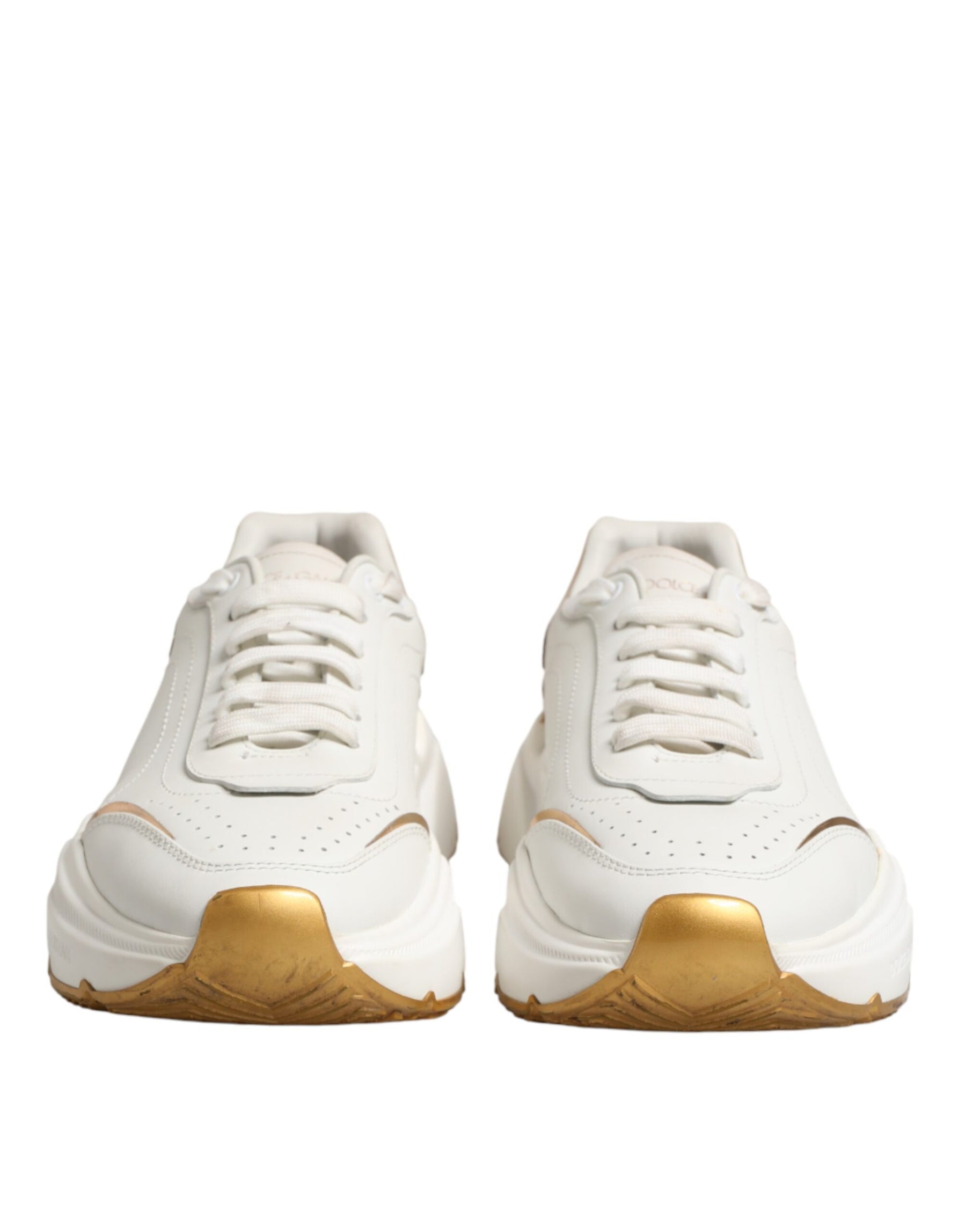 Dolce & Gabbana White Gold Daymaster Low Top Sneakers Shoes | Regal Royce
