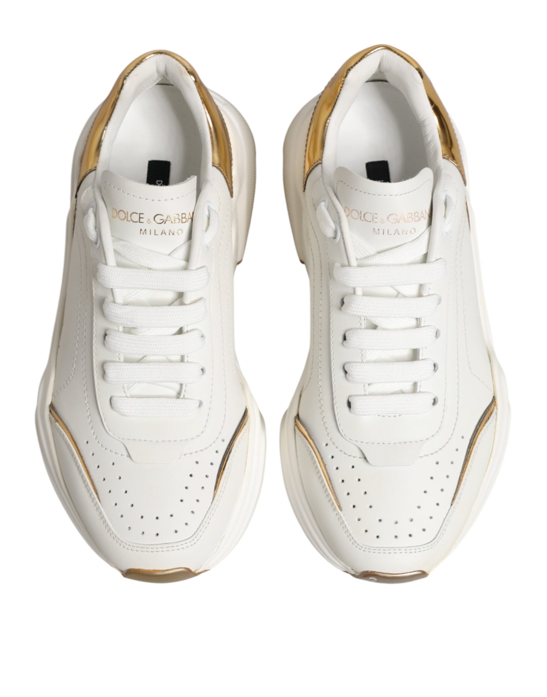 Dolce & Gabbana White Gold Daymaster Low Top Sneakers  Shoes | Regal Royce