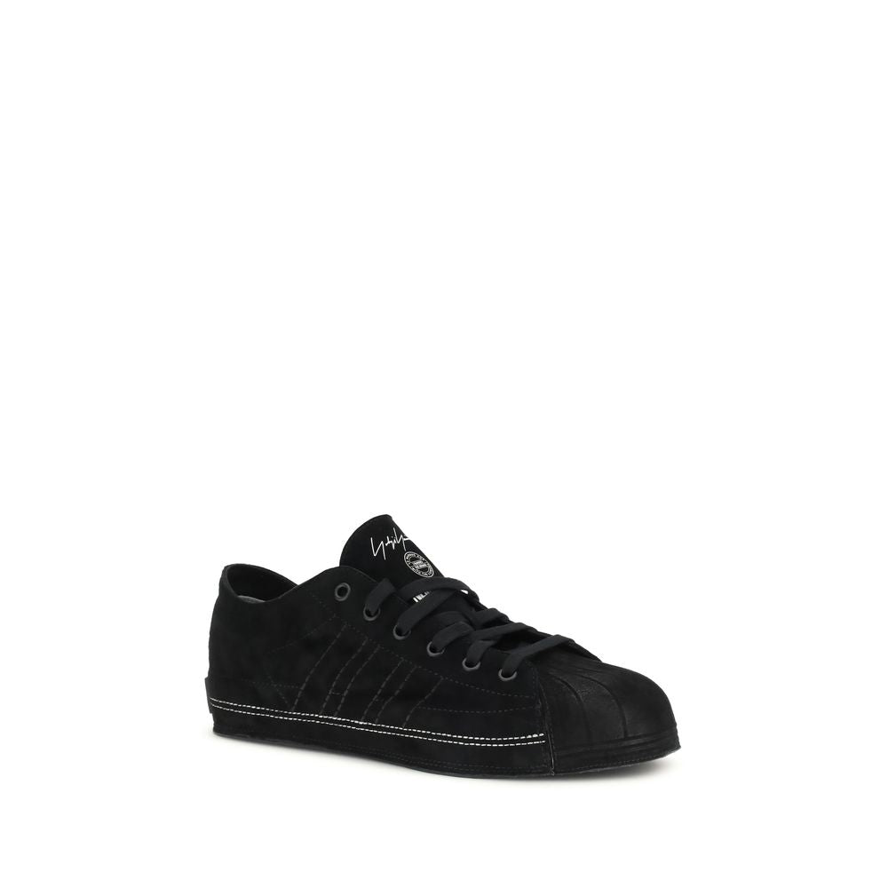 Y-3 Black Leather Low Top Sneakers