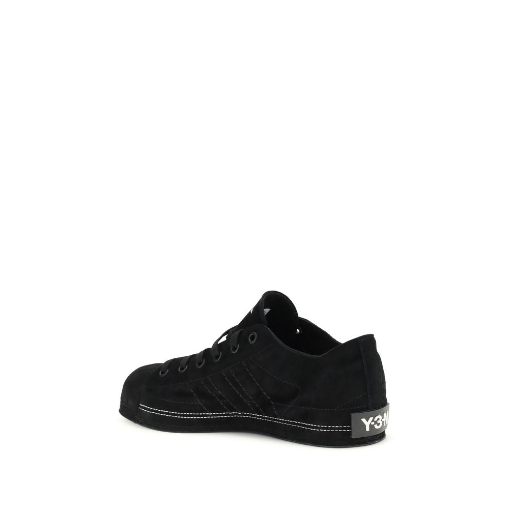 Y-3 Black Leather Low Top Sneakers | Regal Royce