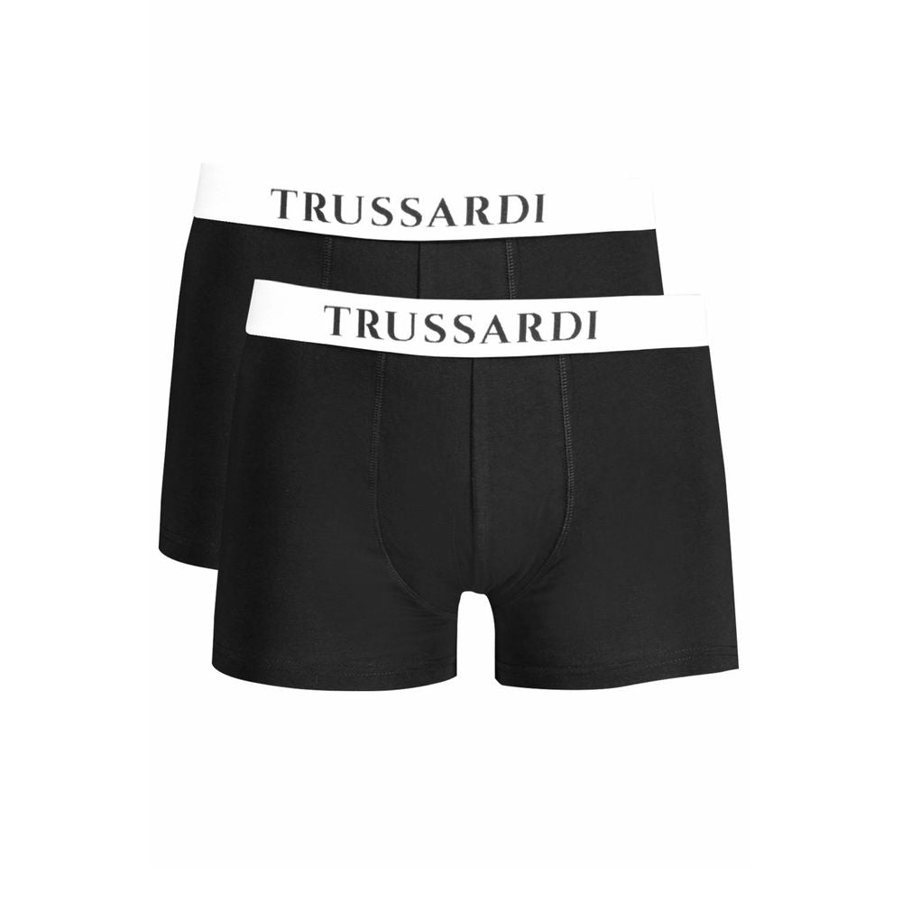 Trussardi Black Cotton Men's Boxer Briefs | Regal Royce