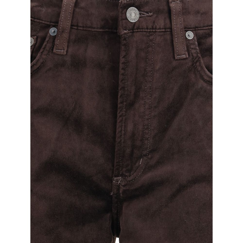 Citizens of Humanity Brown Cotton Straight-Leg Jeans | Regal Royce