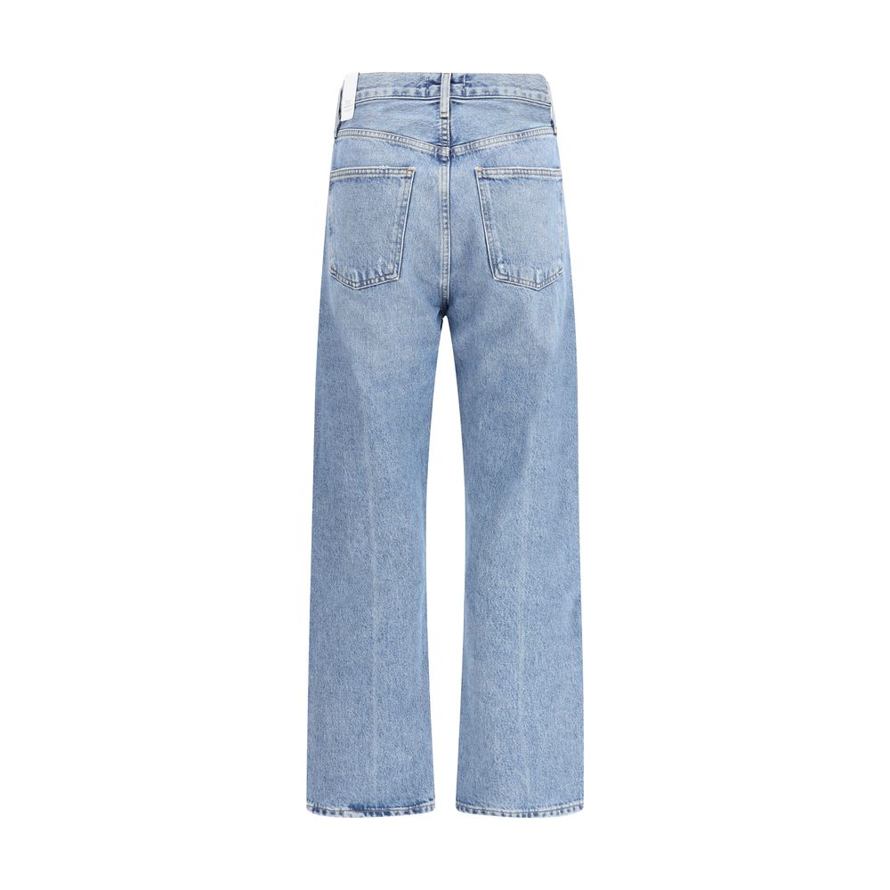 Agolde Light Blue Cotton Relaxed Fit Jeans | Regal Royce