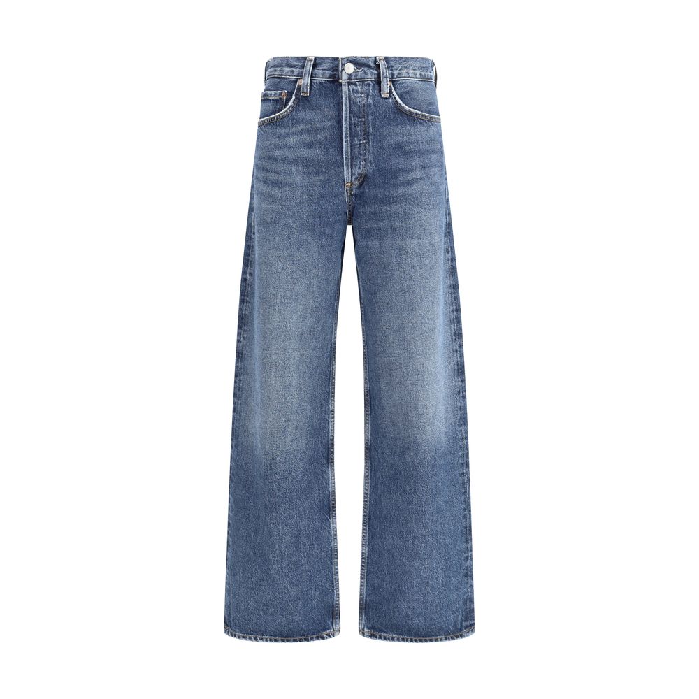 Agolde Blue Cotton Straight-Leg Jeans | Regal Royce