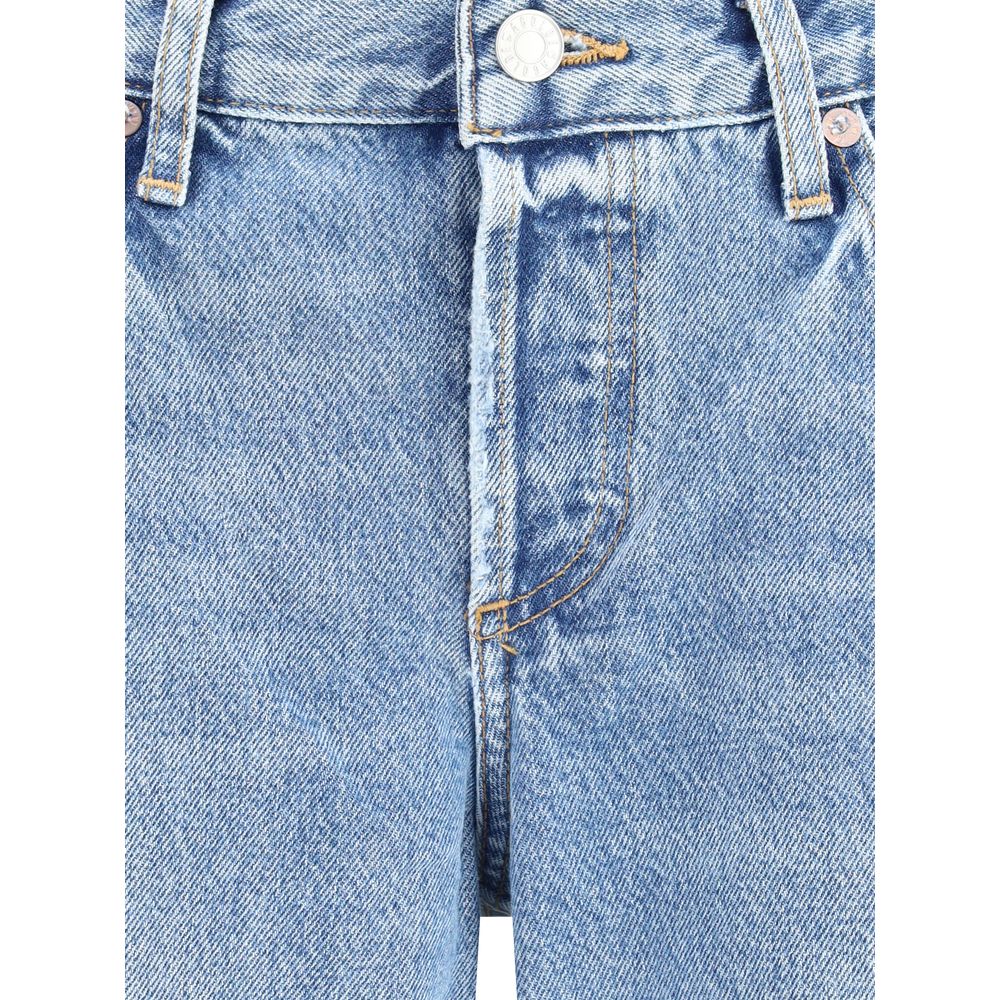 Agolde Blue Cotton Straight-Leg Jeans | Regal Royce