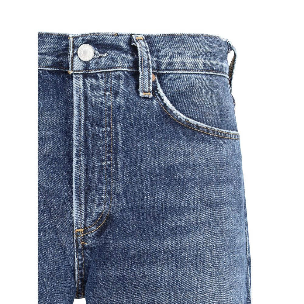 Agolde Blue Cotton Straight-Leg Jeans