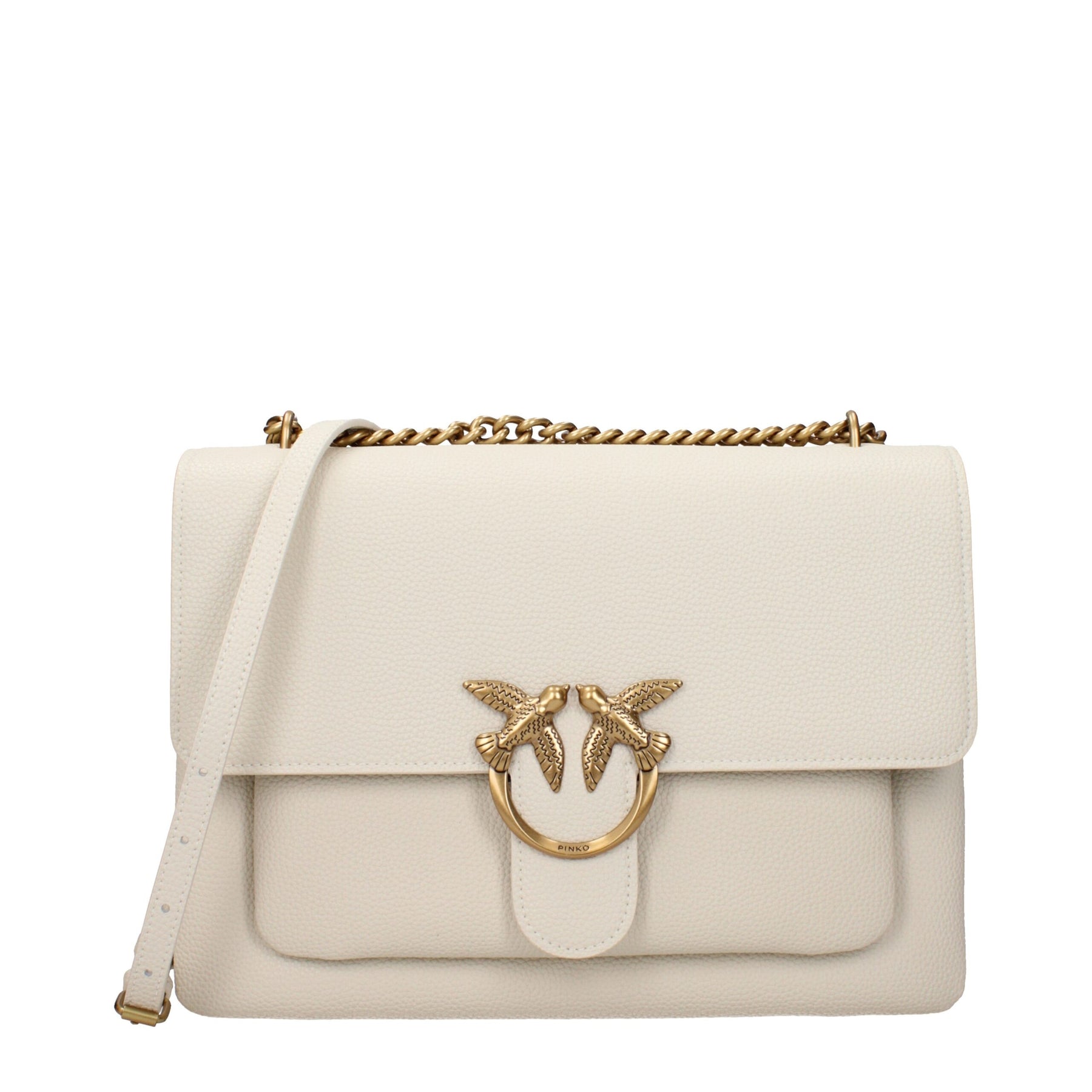 PINKO Beige Leather Crossbody Bag | Regal Royce
