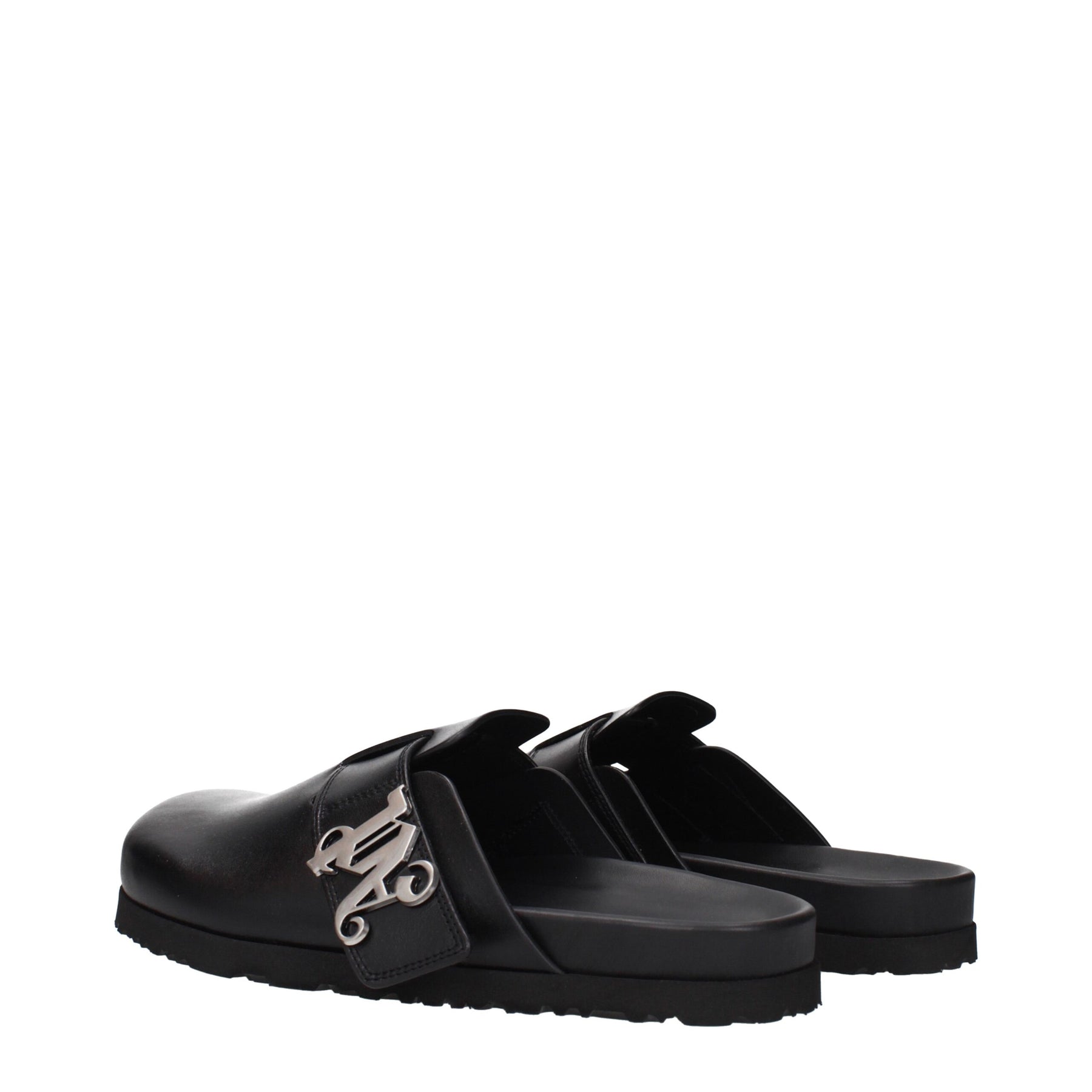 Palm Angels Black Leather Slippers | Regal Royce