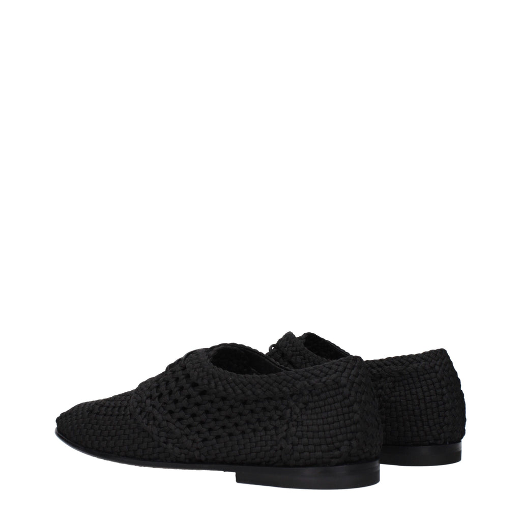 Dolce & Gabbana Black Fabric Oxfords And Derbies