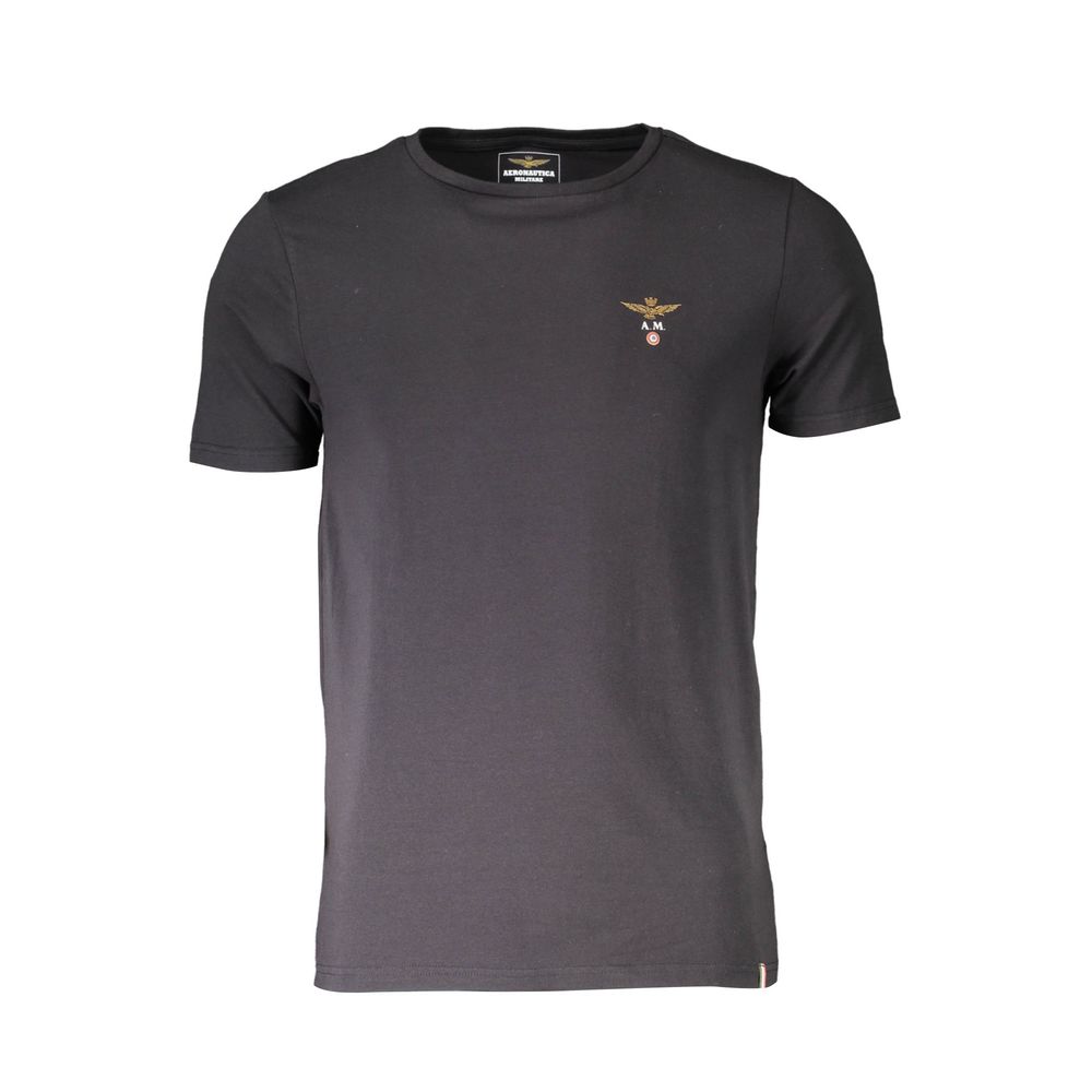 Aeronautica Militare Black Cotton Men's T-Shirt | Regal Royce
