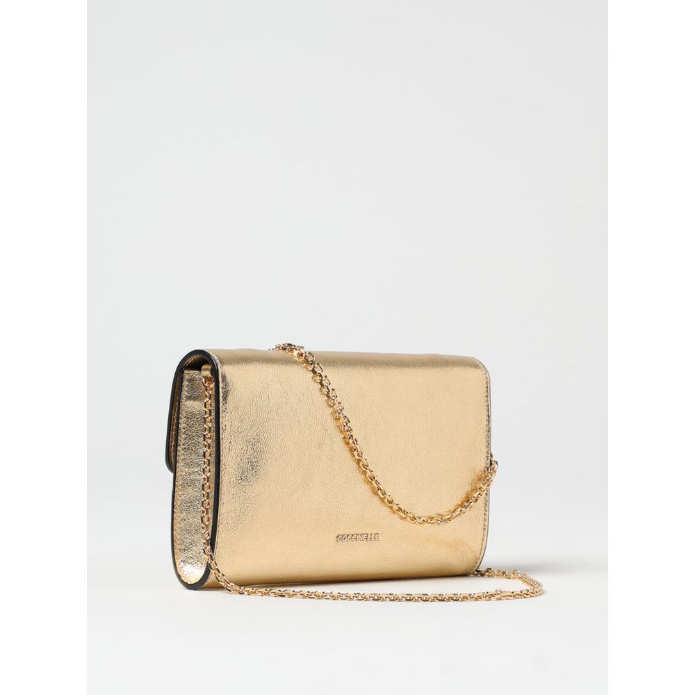 Coccinelle Gold Leather Shoulder Bag | Regal Royce