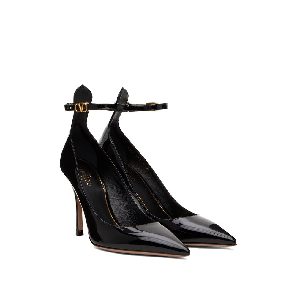 Valentino Garavani Black Leather High Heel Pumps