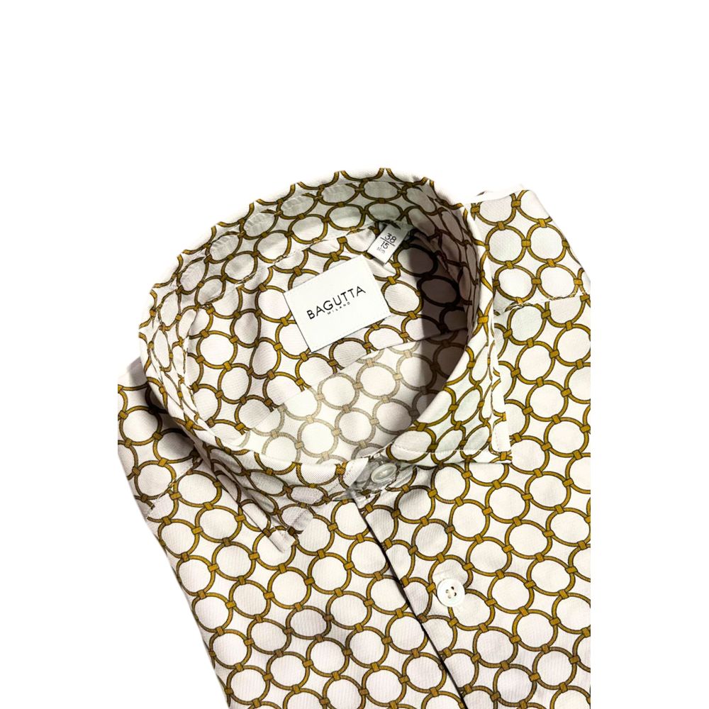 Bagutta White Viscose Men Shirt | Regal Royce