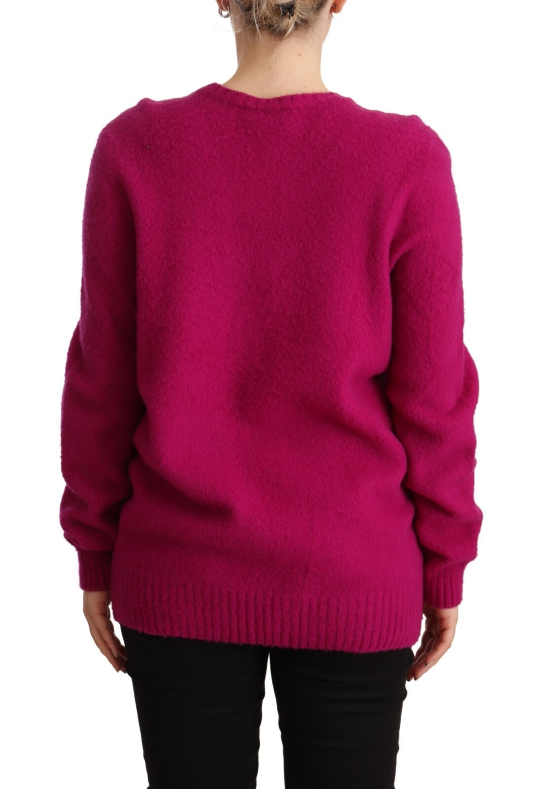 Drumohr Dark Pink Long Sleeves Round Neck Pullover Sweater