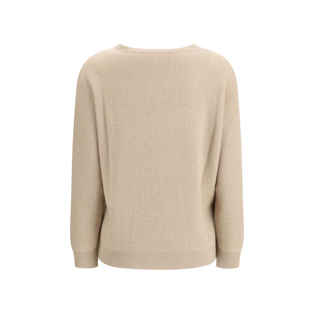 Brunello Cucinelli Beige Cashmere Cashmere Sweater | Regal Royce