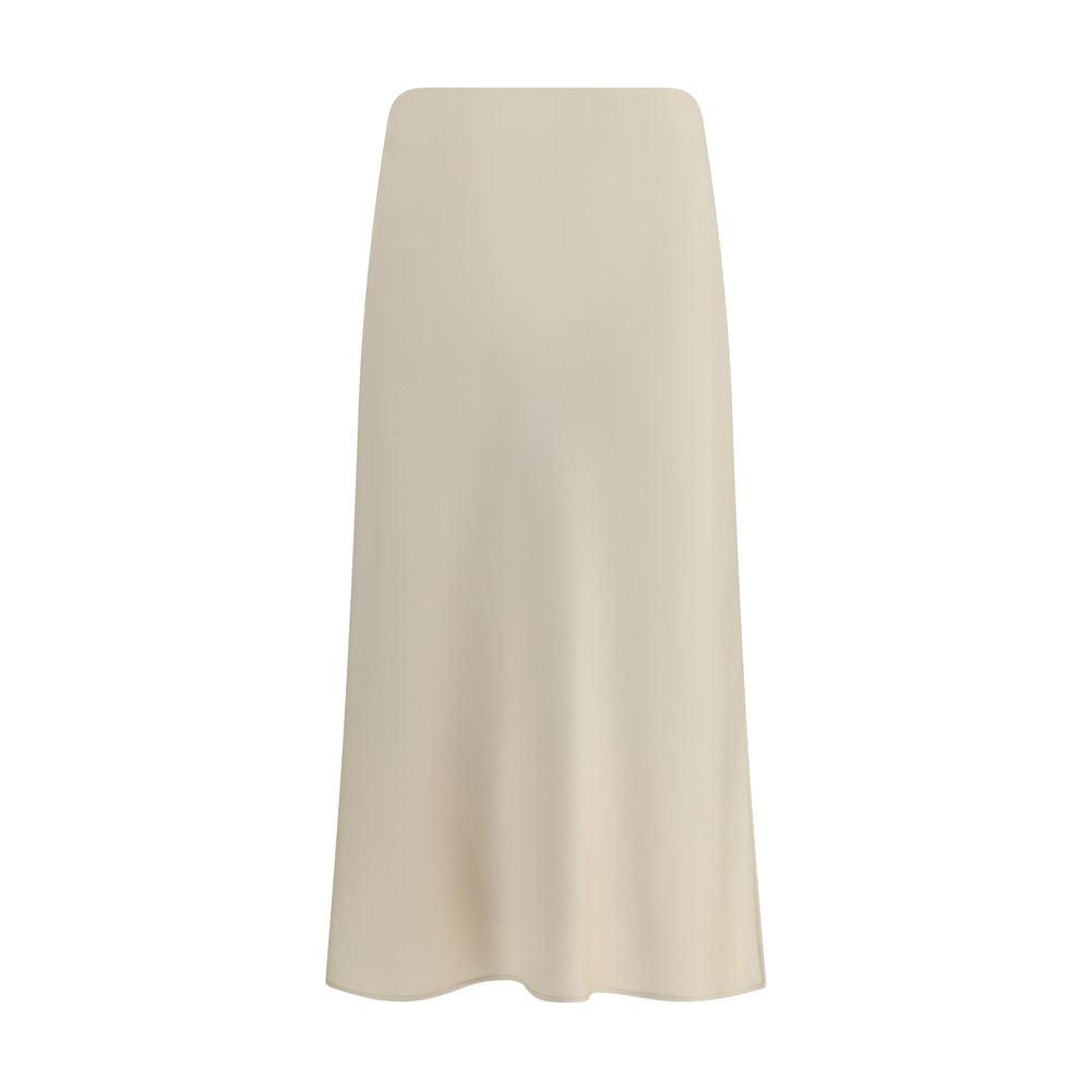 Brunello Cucinelli Cream Acetate Midi Skirt | Regal Royce