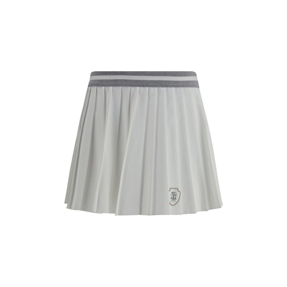 Brunello Cucinelli White Polyester Mini Skirt | Regal Royce