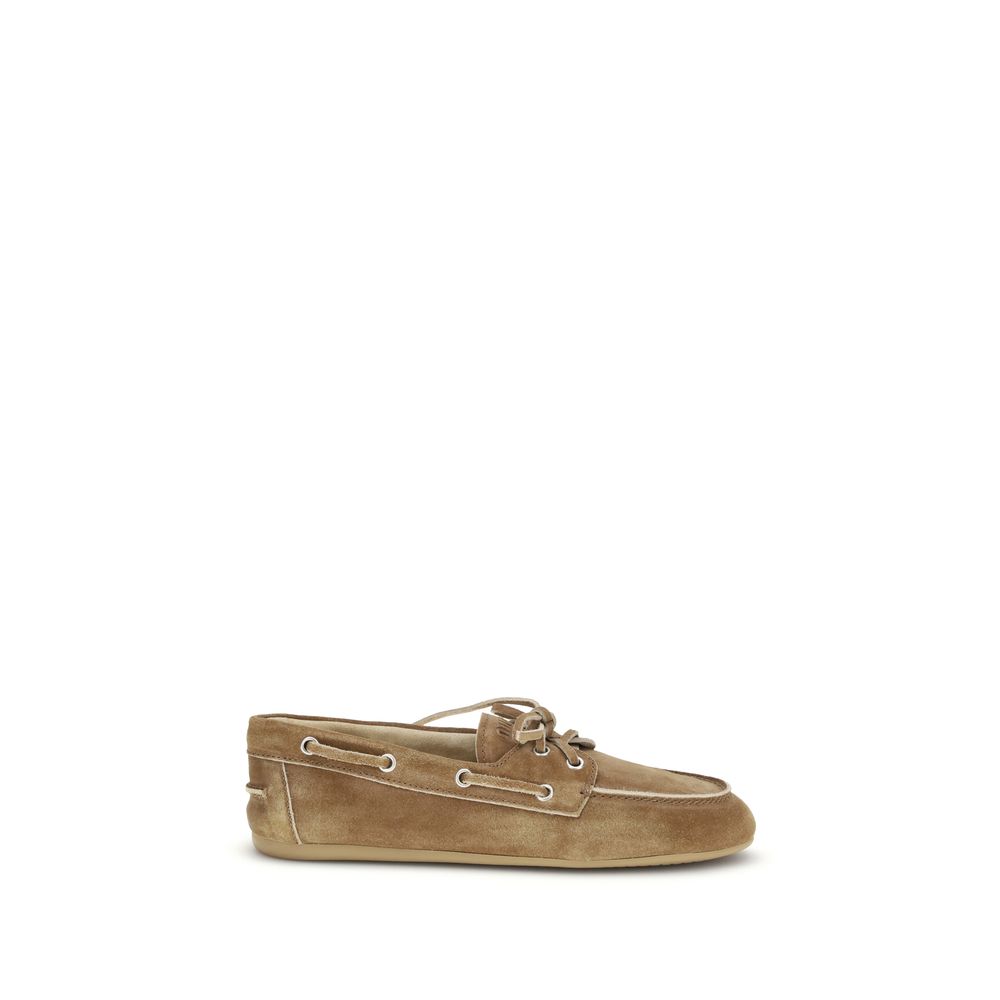 Miu Miu Beige Calf Leather Bos Taurus Slip-On Loafers | Regal Royce