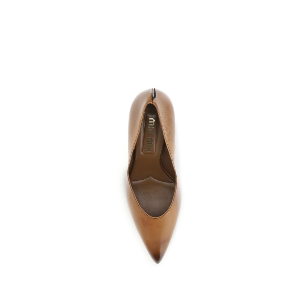 Miu Miu Beige Calf Leather Bos Taurus Pumps | Regal Royce