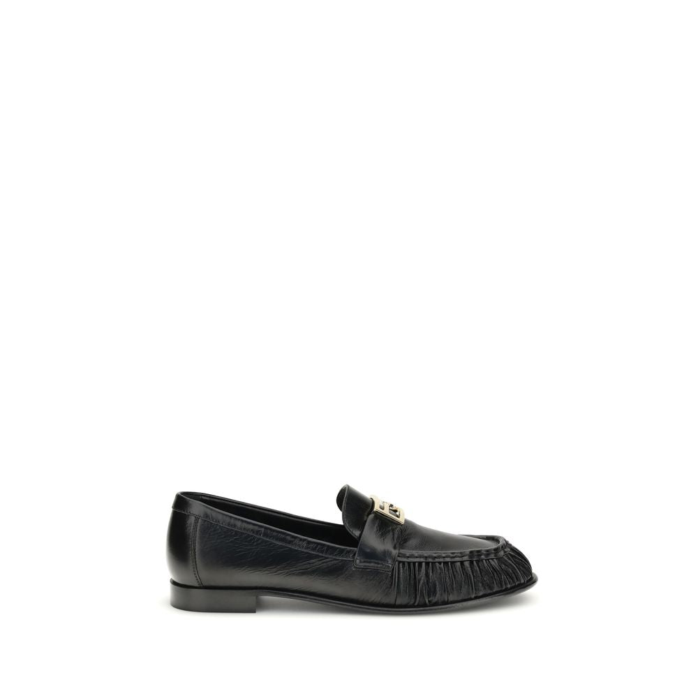 Fendi Black Calf Leather Bos Taurus Slip-On Loafers | Regal Royce