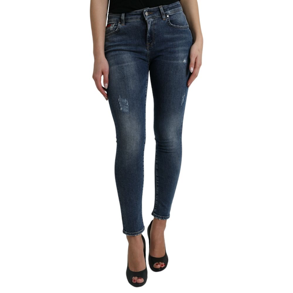 Dolce & Gabbana Blue Cotton Skinny Jeans | Regal Royce