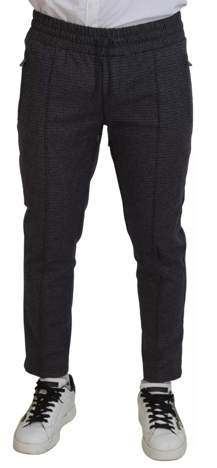 Dolce & Gabbana Gray Striped Wool Skinny Trouser Pants | Regal Royce