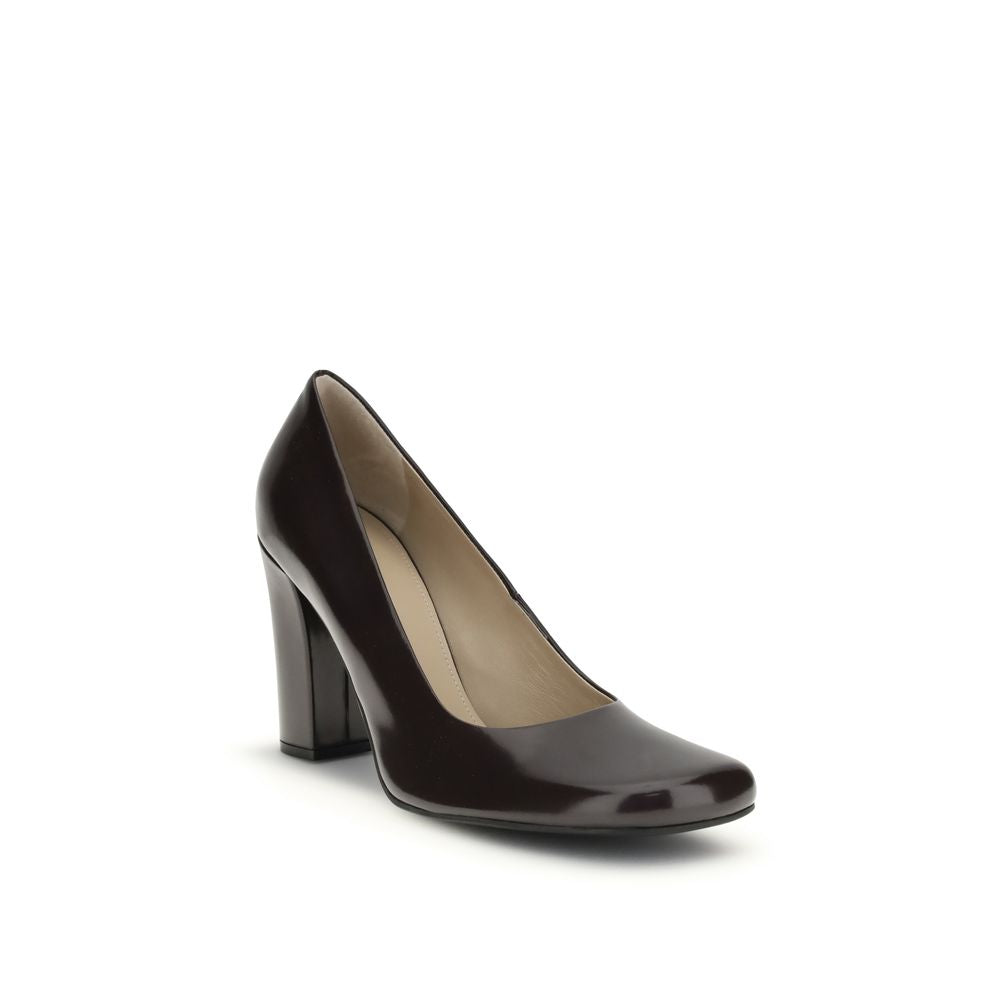 The Row Brown Calf Leather Bos Taurus Platform Pumps | Regal Royce