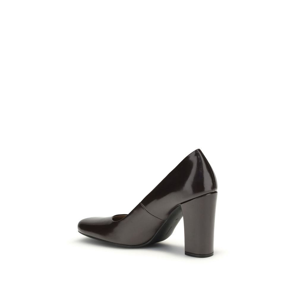The Row Brown Calf Leather Bos Taurus Platform Pumps | Regal Royce