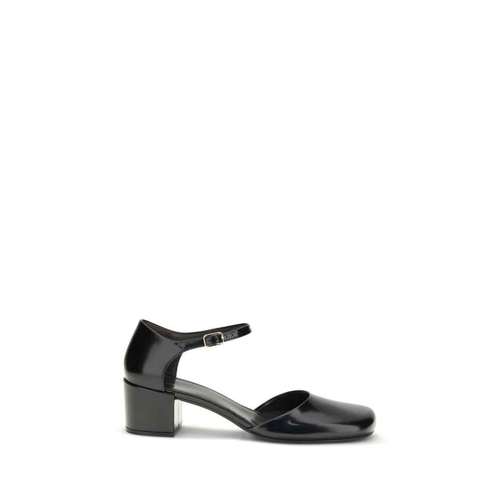 The Row Black Rubber Mid Heel Pumps | Regal Royce