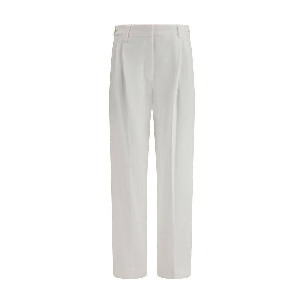Brunello Cucinelli White Cotton Dress Pants | Regal Royce
