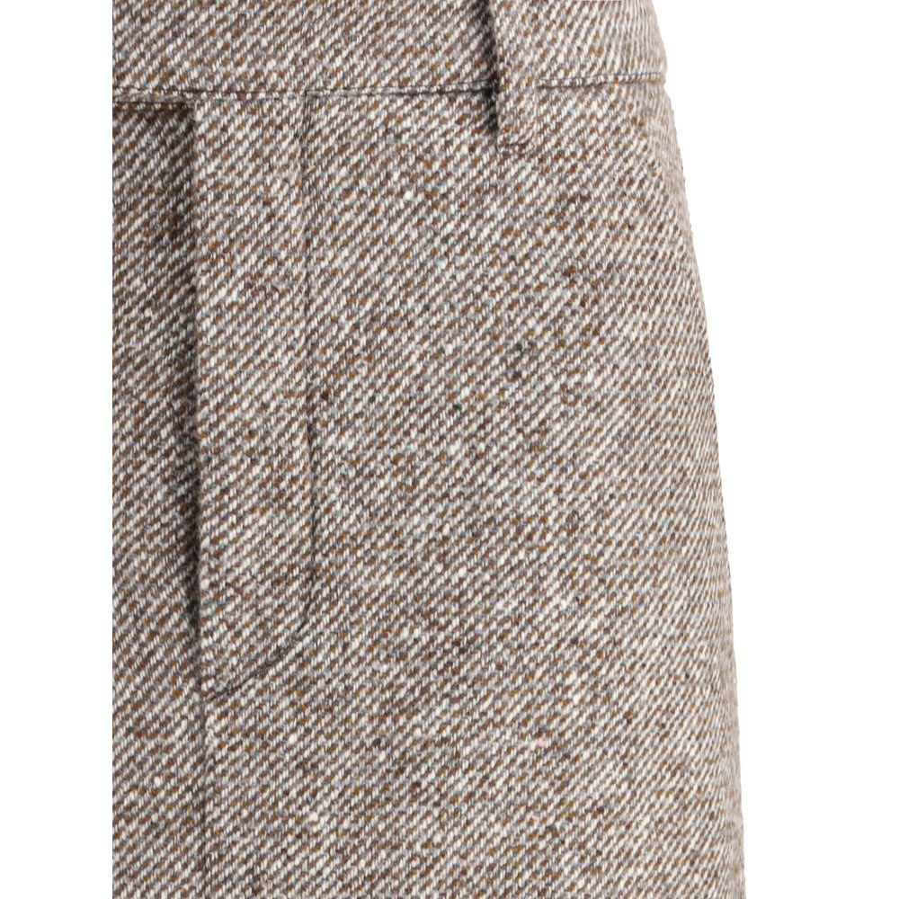 Brunello Cucinelli Brown Fleece Wool Long Skirt | Regal Royce