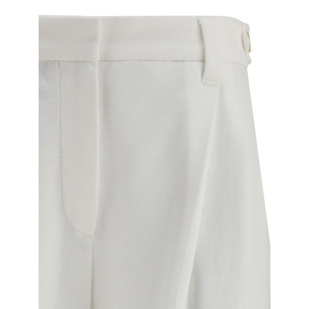 Brunello Cucinelli White Cotton Dress Pants | Regal Royce