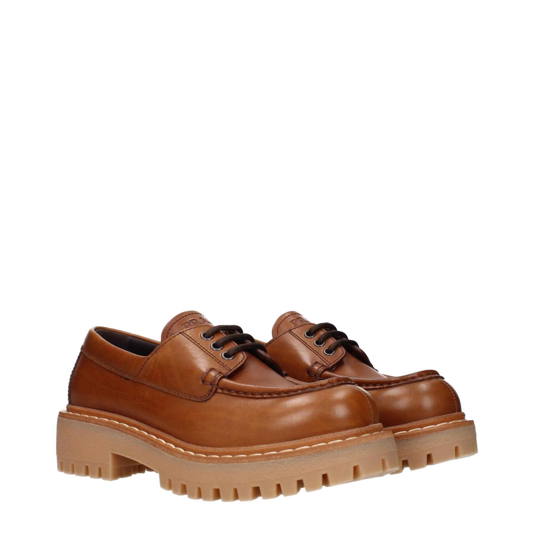 Prada Brown Leather Oxfords And Derbies | Regal Royce