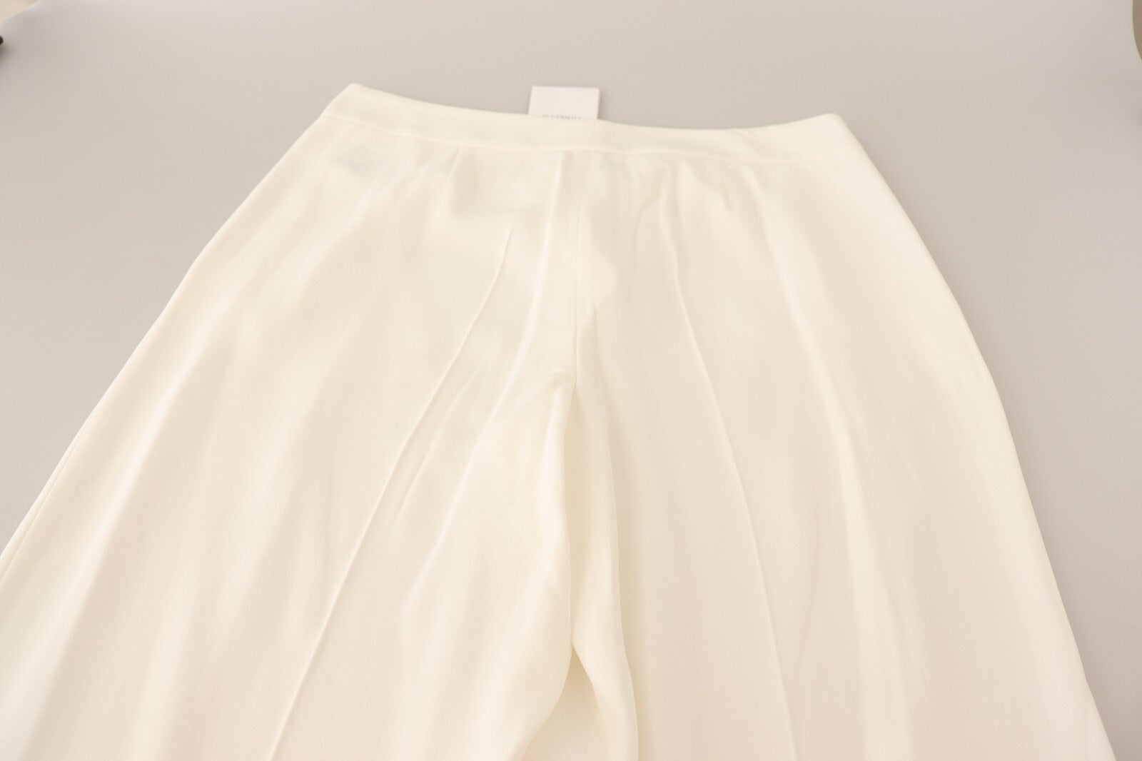 Tonello White High Waist Pleated Straight Formal Trouser Pants | Regal Royce