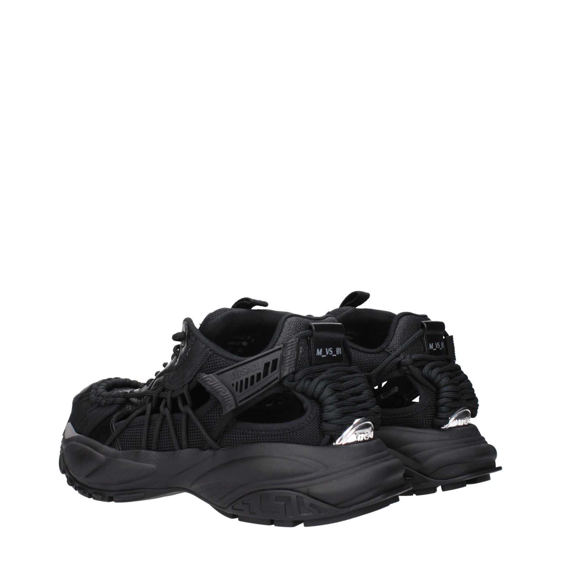 Versace Black Leather Athletic Sneakers | Regal Royce