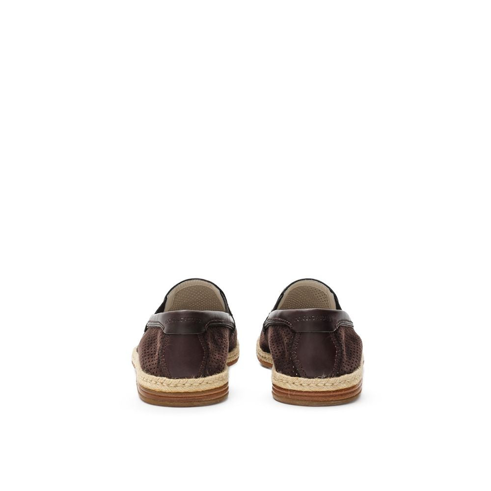 Dolce & Gabbana Brown Suede Leather Espadrilles | Regal Royce