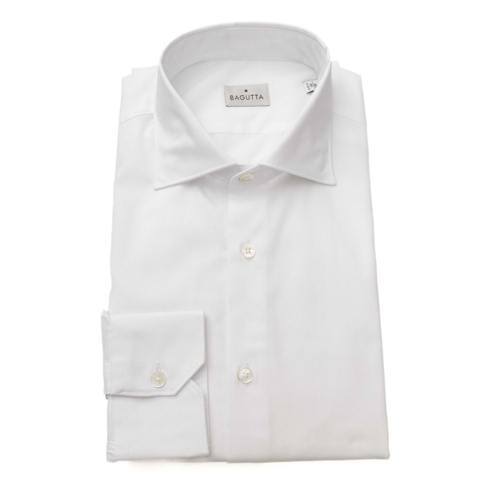 Bagutta White Cotton Dress Shirt | Regal Royce