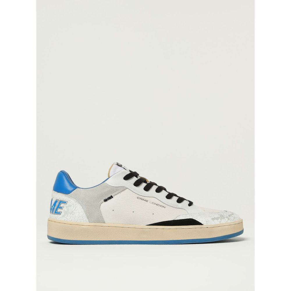 Crime London White Leather Low Top Sneakers | Regal Royce