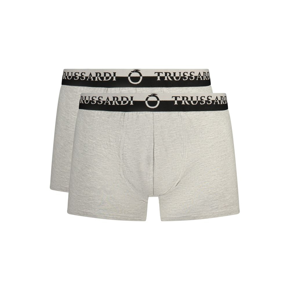 Trussardi Grigio Cotton Men Boxer Short | Regal Royce