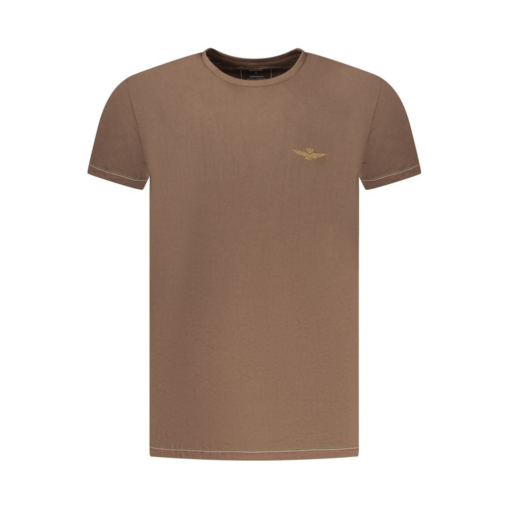Aeronautica Militare Marrone Cotton Men T-Shirt | Regal Royce