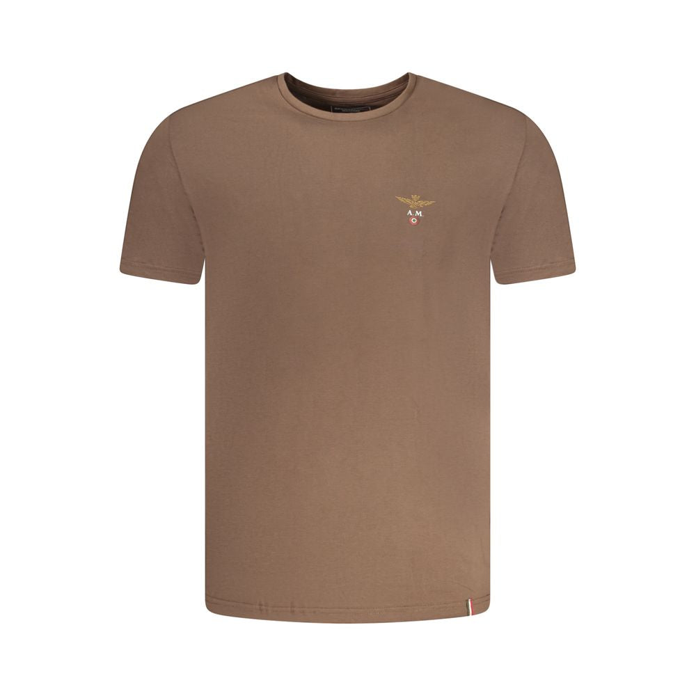 Aeronautica Militare Marrone Cotton Men's T-Shirt | Regal Royce
