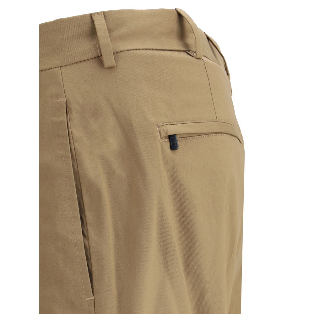 PT Torino Brown Cotton Casual Pants | Regal Royce