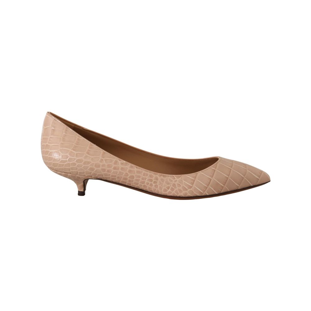 Dolce & Gabbana Beige Leather Platform Pumps | Regal Royce
