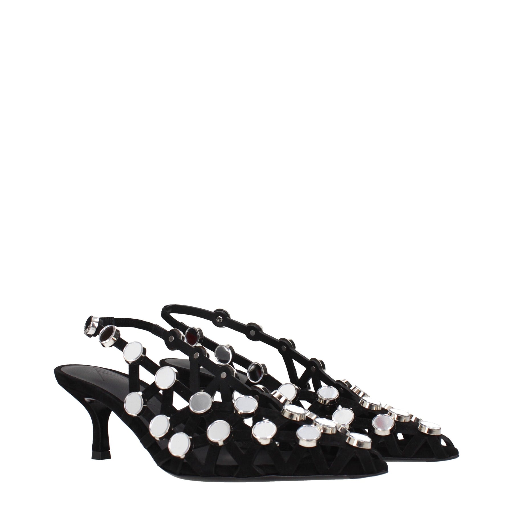 The Attico Black Leather Stiletto Heel Sandals | Regal Royce