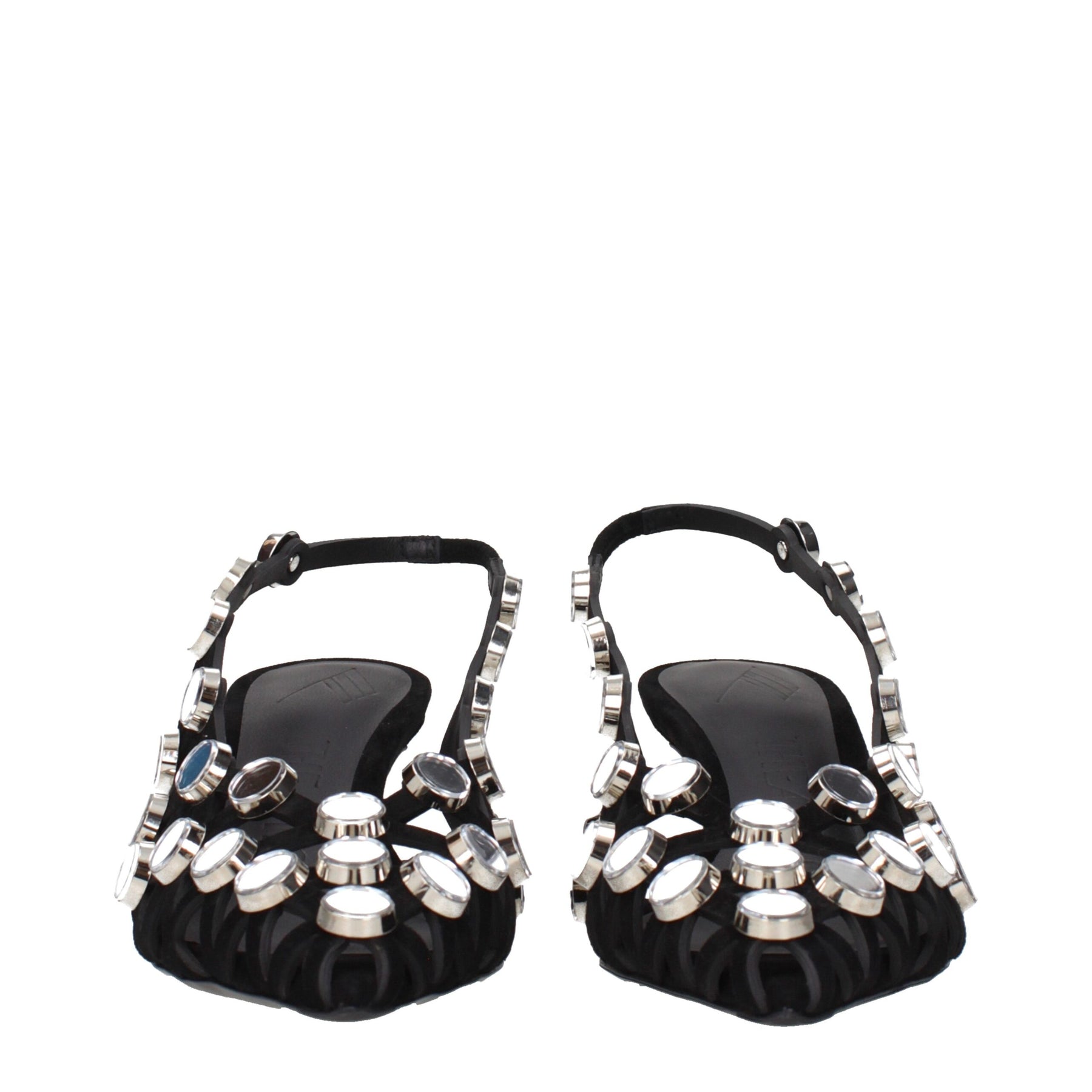 The Attico Black Leather Stiletto Heel Sandals | Regal Royce