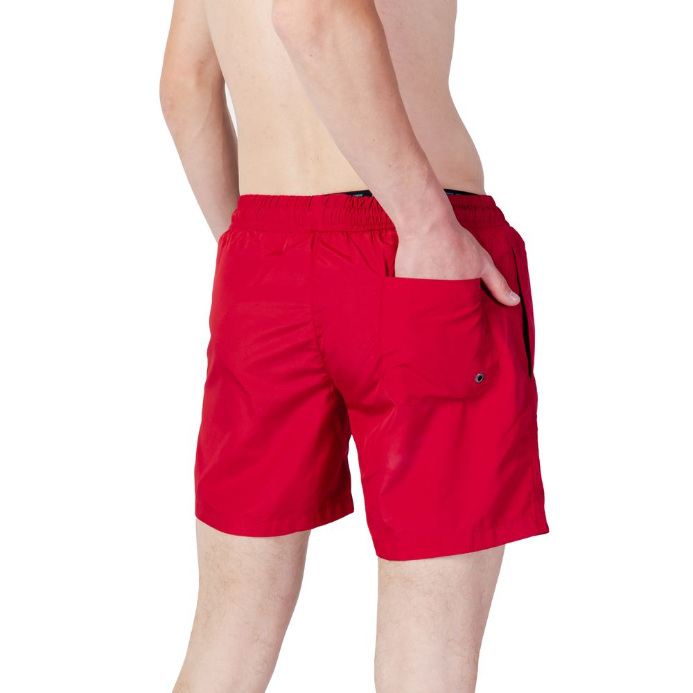 Trussardi Beachwear Red Polyester Swim Shorts | Regal Royce