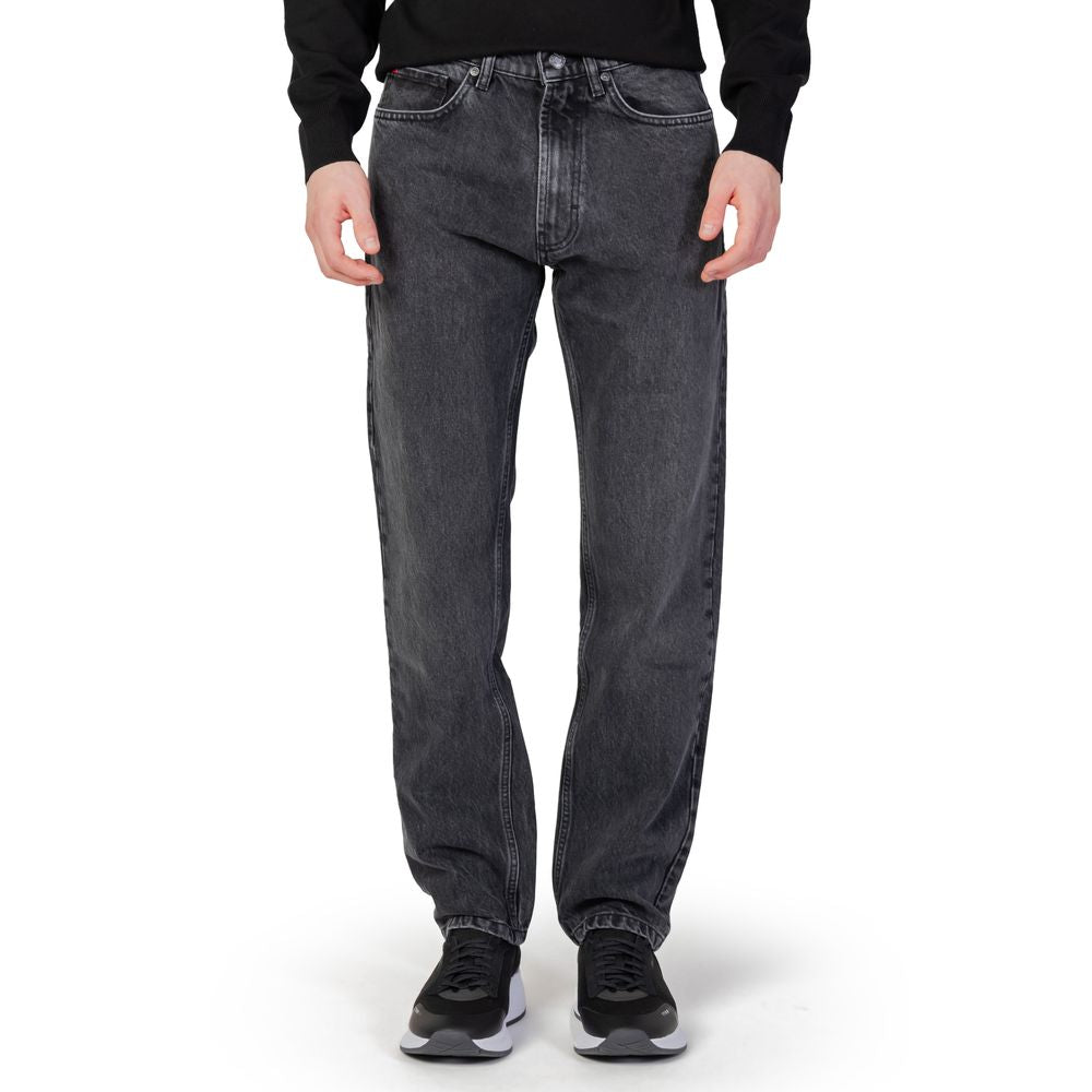 Hugo Boss Black Cotton Relaxed Fit Jeans
