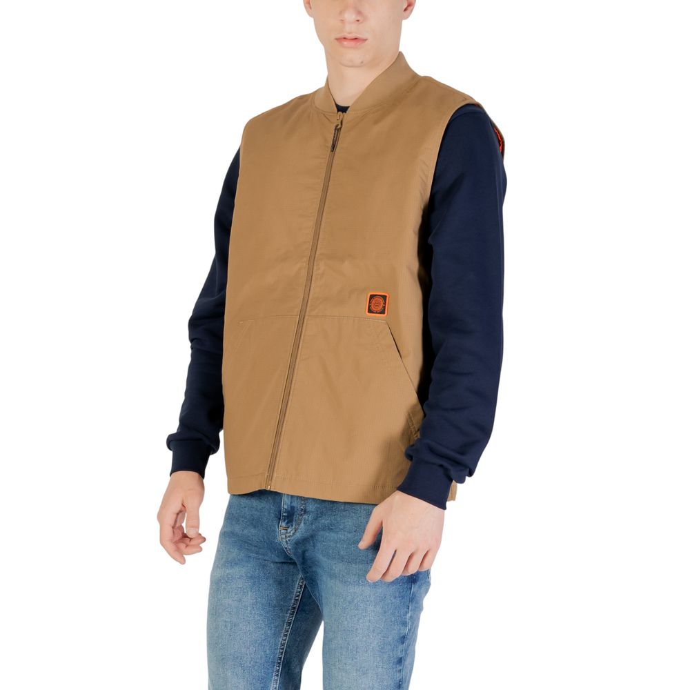 Vans Beige Cotton Sleveless Jacket | Regal Royce