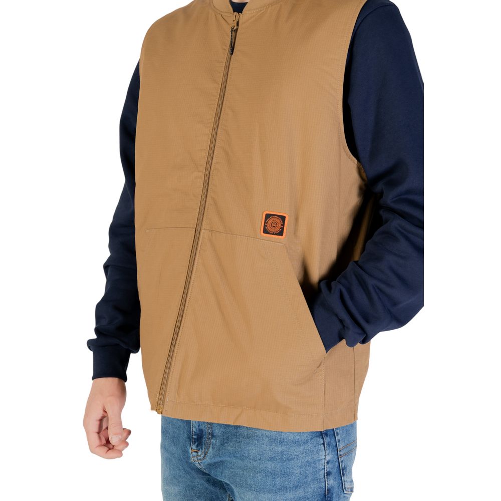 Vans Beige Cotton Sleveless Jacket | Regal Royce