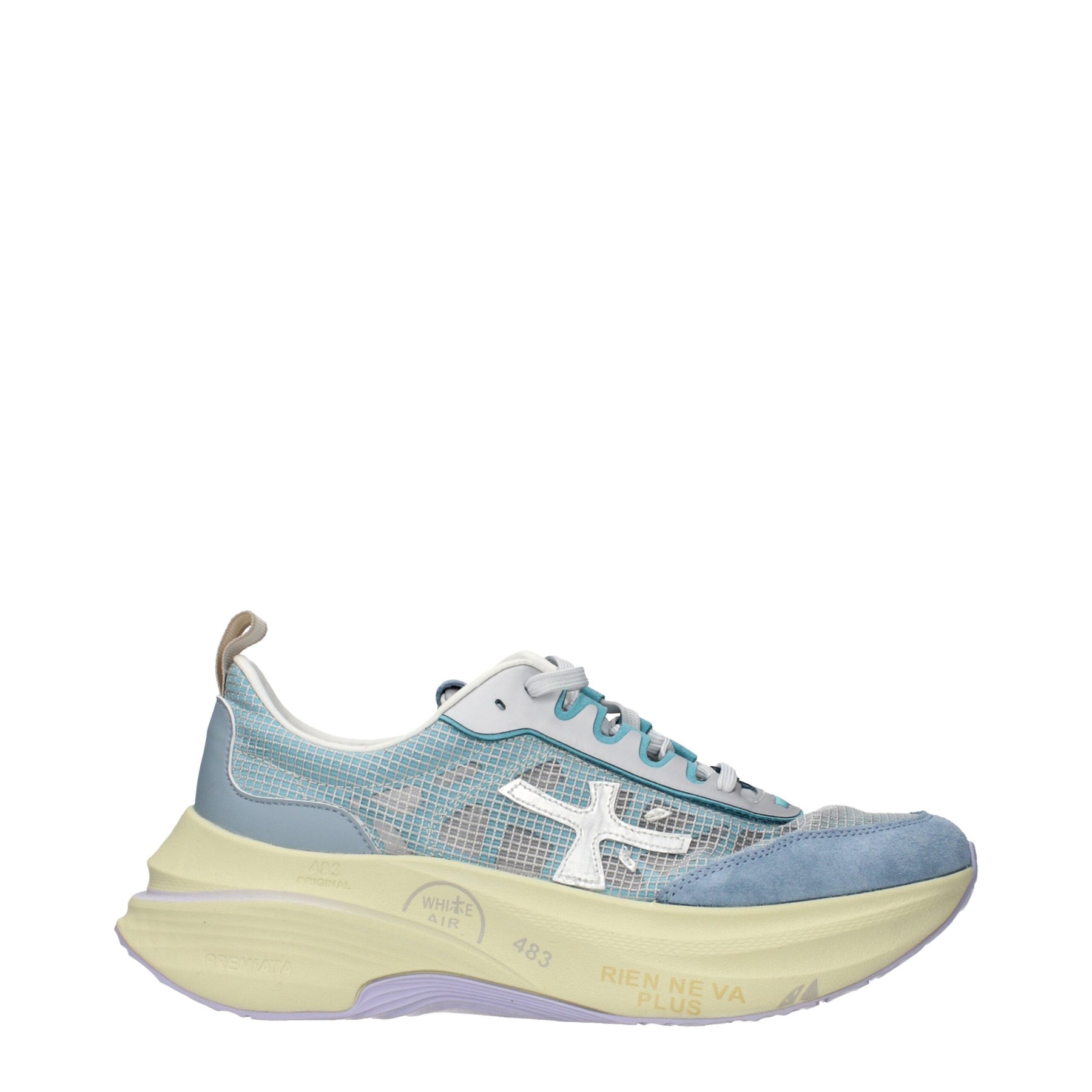 Premiata Light Blue Fabric Sneakers | Regal Royce